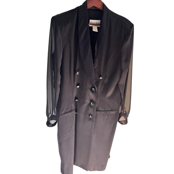 Vintage Danny & Nicole Women's Plus 16 Power 80s Double Breasted Blazer Dress - Picture 3 of 16